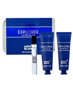 Mont Blanc Explorer Ultra Blue (m) Edp7.5ml+c/g 30ml+f/c 30ml Grooming Kit Set