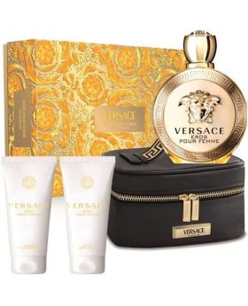 Versace Eros Pour Femme Gift Set Shower Gel Body Lotion 100ml Edp